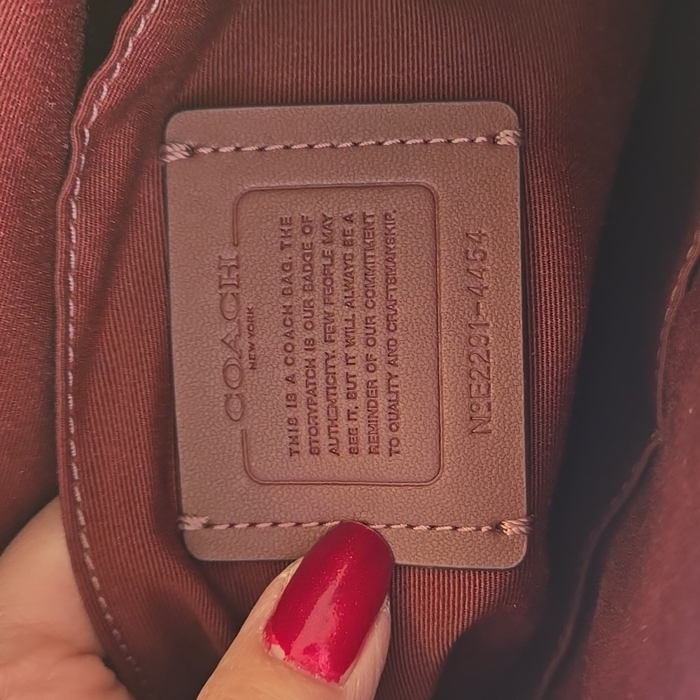 Coach Crossgrain Leather Zip‑Top Tote Bag (Style 4454) in Pink Ruby. - Picture 10 of 13